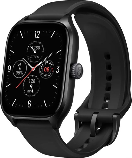 Умные часы Amazfit GTS 4 (черный, с черным ремешком из фторэластомера) - фото 1 - id-p193253661