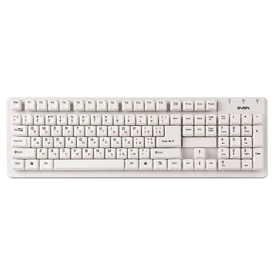Клавиатура SVEN Standard 301 White - фото 1 - id-p219253836