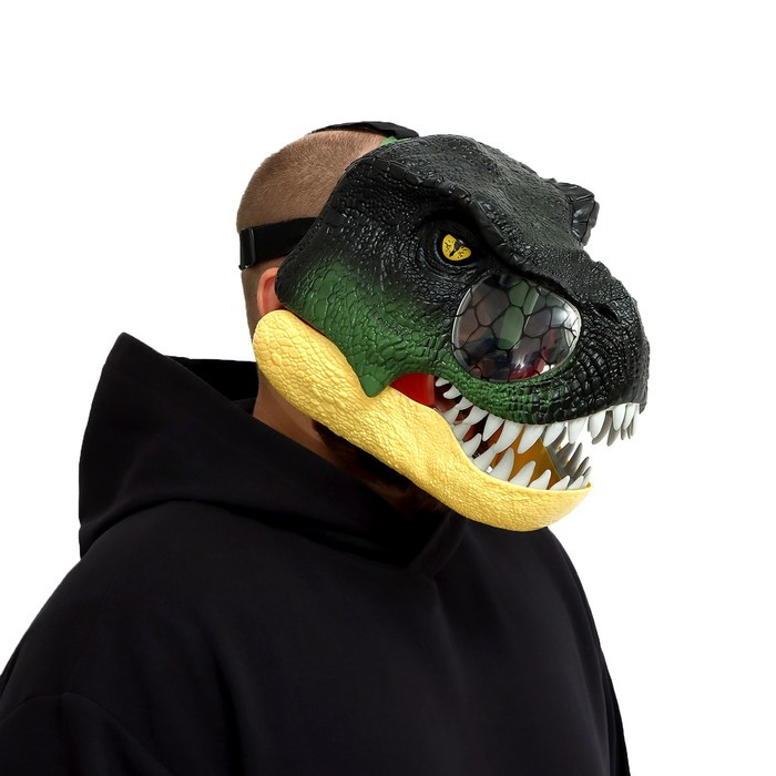 Интерактивный шлем динозавра "Тиранозавр", звуковые эффекты, от батареек - фото 6 - id-p219282257