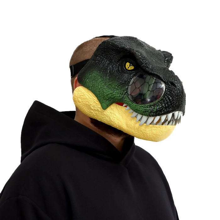 Интерактивный шлем динозавра "Тиранозавр", звуковые эффекты, от батареек - фото 7 - id-p219282257