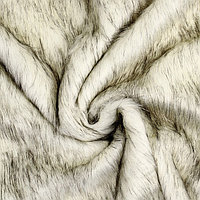 Лоскут Мех на трикотажной основе, 100*150см,цвет белый с серым