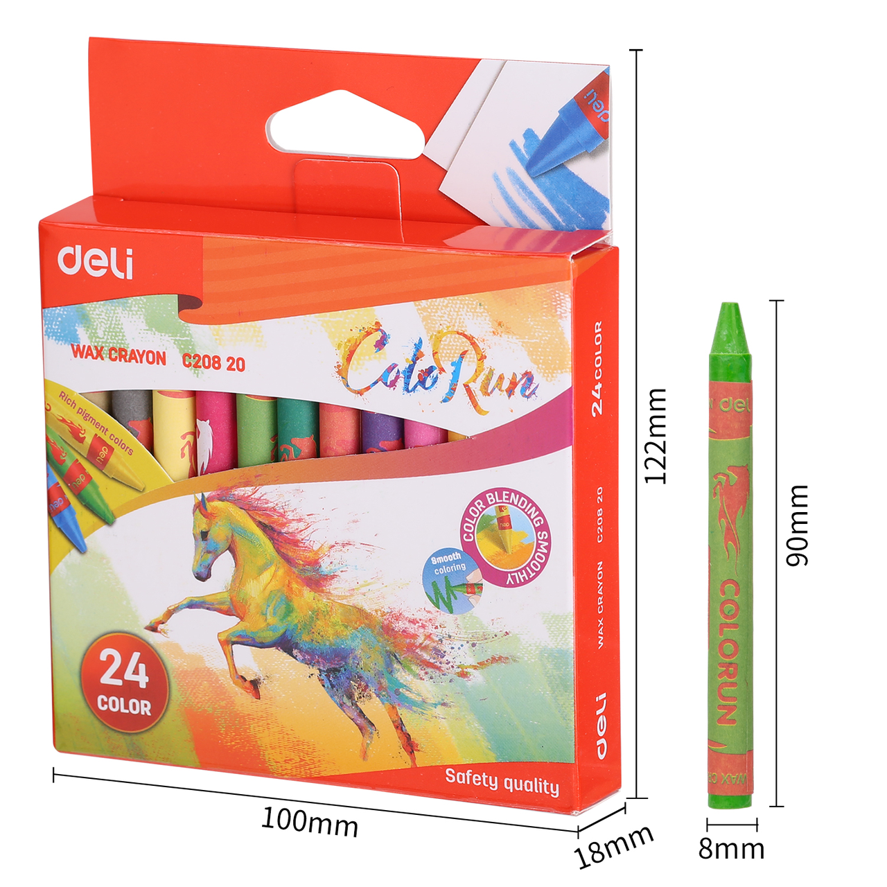 Мелки восковые DELI Color Run 24 цвета (Цена с НДС) - фото 2 - id-p219302870