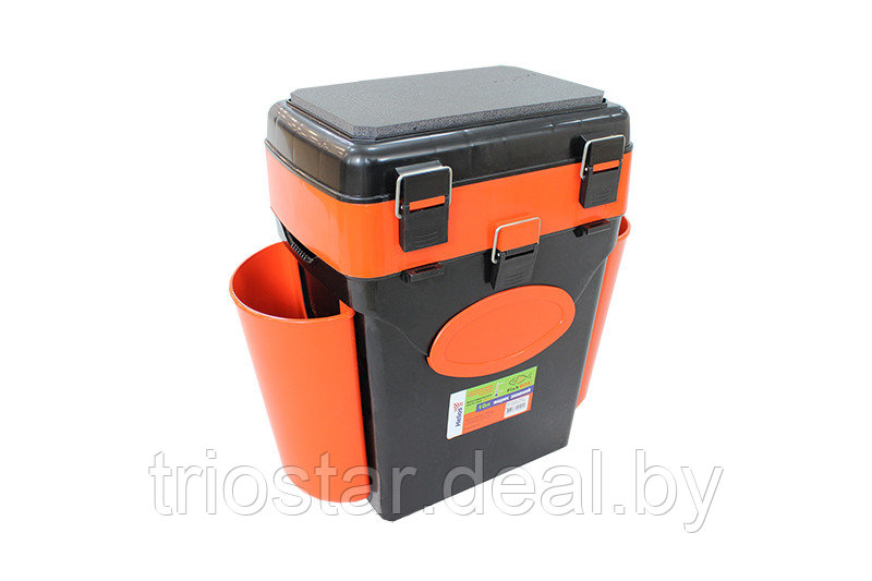 Ящик для зимней рыбалки "FishBox" Helios с навесными карманами, 10 л, оранжевый/4/ - фото 1 - id-p219310231