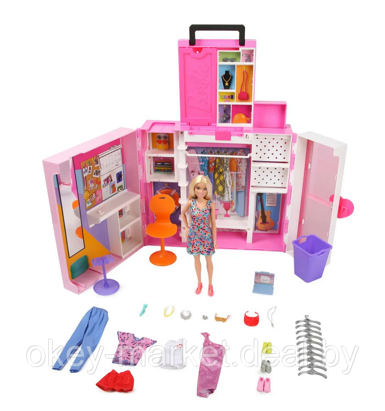 Игровой набор Barbie Гардероб мечты раскладной с куклой и аксессуарами HGX57 - фото 10 - id-p219316242