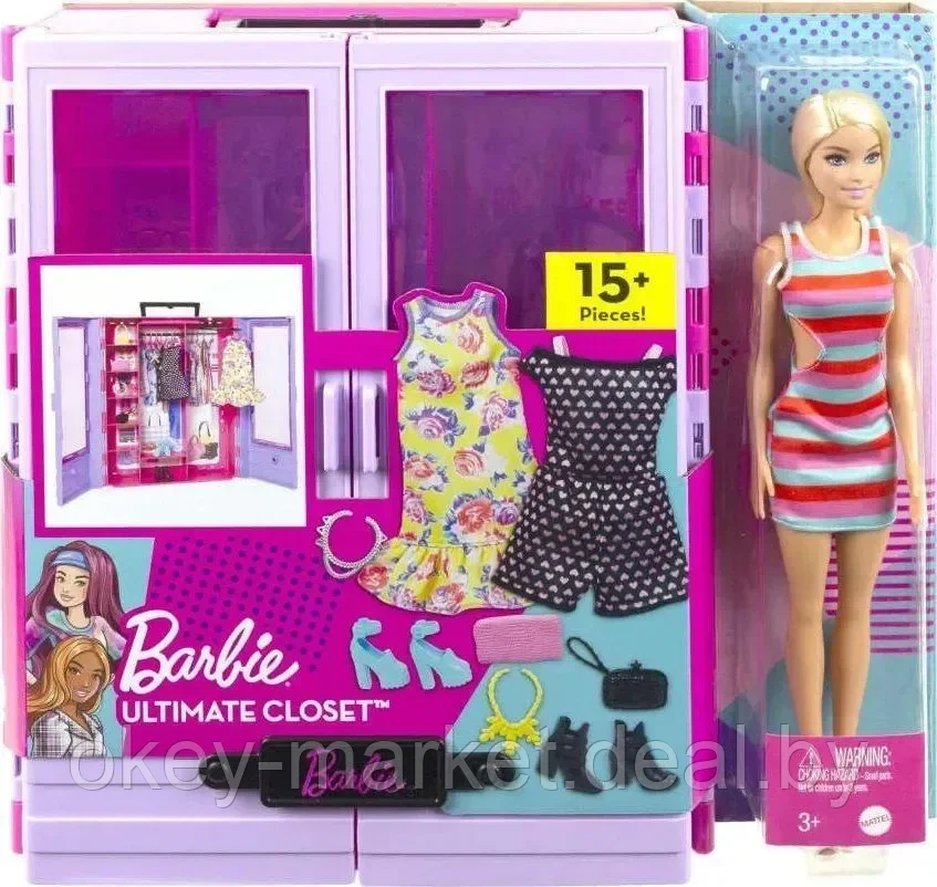 Игровой набор Barbie Гардероб с куклой Барби и аксессуарами HJL66 - фото 10 - id-p219316265
