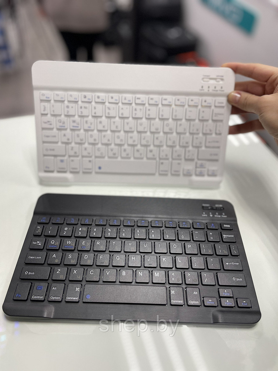 Клавиатура беспроводная Bluetooth Wireless Keyboard цвет: черный, белый NEW!!! - фото 1 - id-p219316276