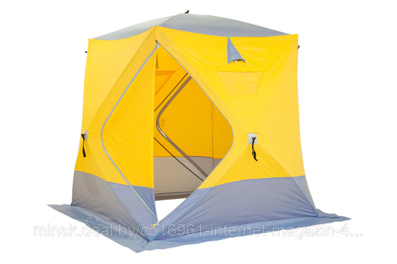 Палатка для зимней рыбалки TRAVELTOP (330*330*205) желтая с серым - фото 1 - id-p219316891