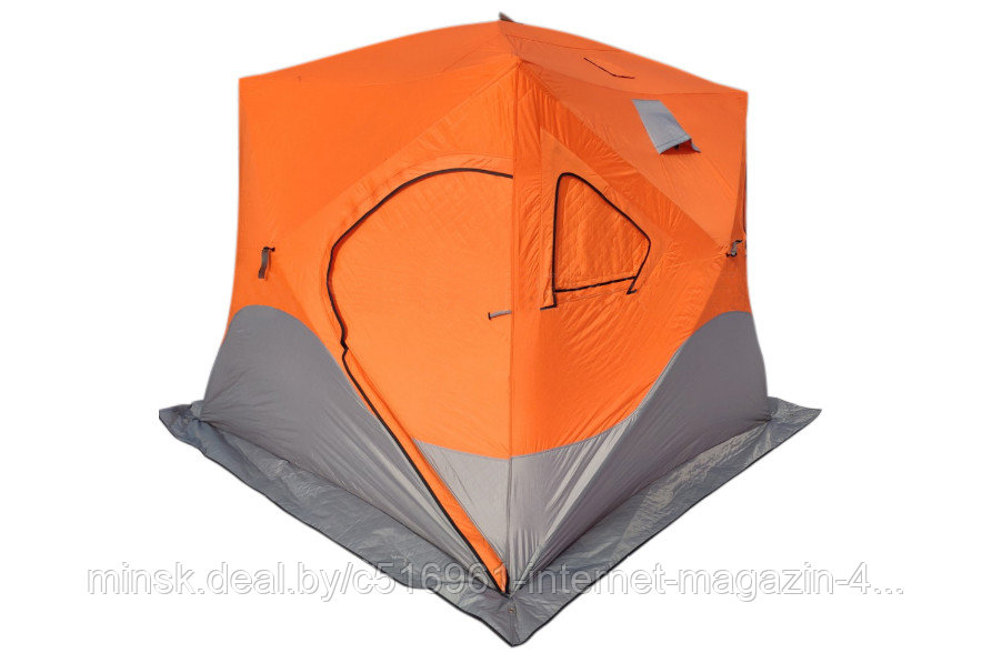 Палатка для зимней рыбалки TRAVELTOP (240*240*210) оранжевая с серым - фото 1 - id-p219316893