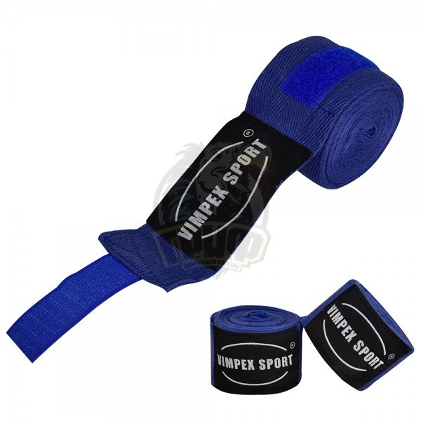 Бинт боксерский Vimpex Sport 4.0 м (синий) (арт. 4410) - фото 1 - id-p219317002