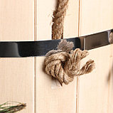 Запарник  из липы, 12 л, нержавеющая вставка, нержавеющий обод, веревки, "Еловая ветка", фото 4
