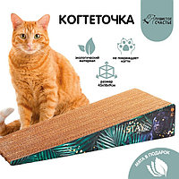 Когтеточка из картона с кошачьей мятой Stay wild, треугольная, 45 × 18 × 9 см