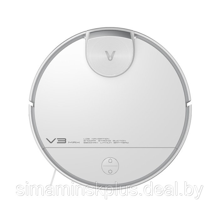 Робот-пылесос Viomi Robot Vacuum V3 Max, 40 Вт, сухая/влажная уборка, 0.4/0.2 л, белый