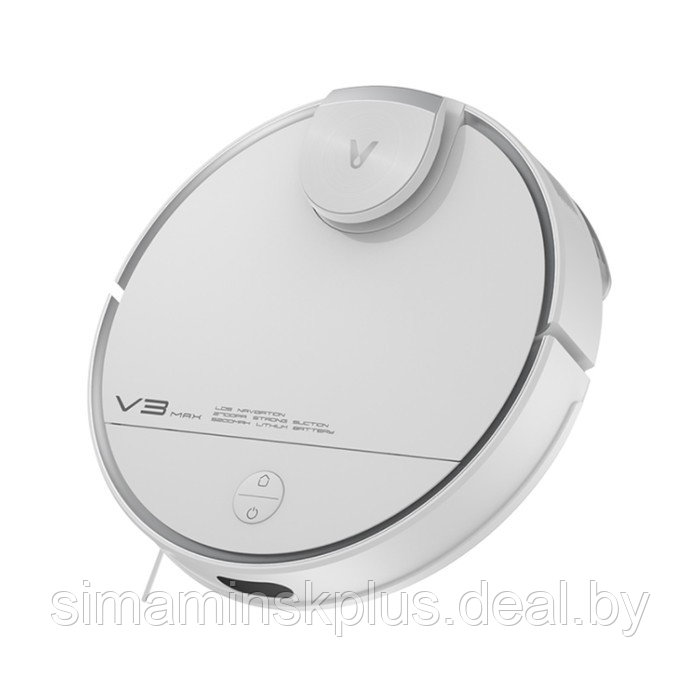 Робот-пылесос Viomi Robot Vacuum V3 Max, 40 Вт, сухая/влажная уборка, 0.4/0.2 л, белый - фото 2 - id-p219320051