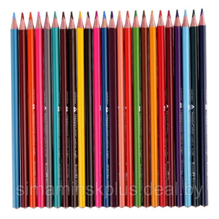 Карандаши 24 цвета Happycolor в металлической тубе, микс - фото 4 - id-p219320241
