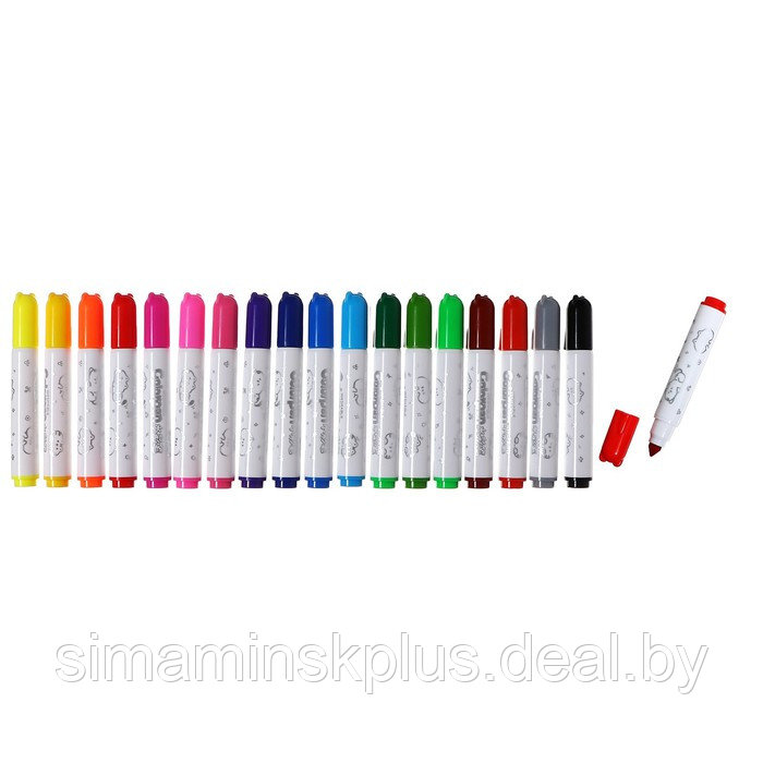 Фломастеры 18 цветов в пластиковом тубусе с ручкой Мишка - фото 1 - id-p219320262