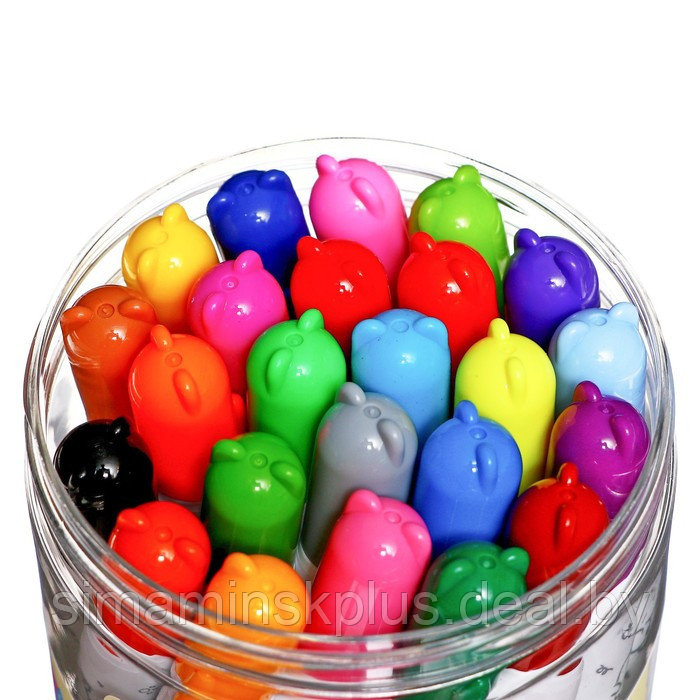 Фломастеры 24 цветов в пластиковом тубусе с ручкой Мишка - фото 4 - id-p219320263