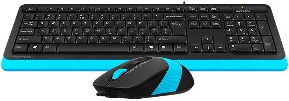 Клавиатура + мышь A4Tech Fstyler F1010 (черный/синий) - фото 2 - id-p219319499