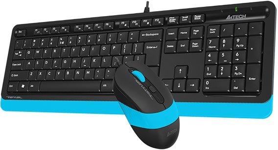 Клавиатура + мышь A4Tech Fstyler F1010 (черный/синий) - фото 4 - id-p219319499