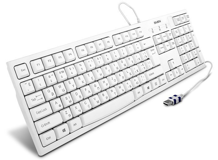 Клавиатура SVEN KB-S300 (белый) - фото 2 - id-p219318582