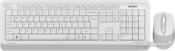 Клавиатура + мышь A4Tech Fstyler FG1010 (белый/серый) - фото 1 - id-p219319508