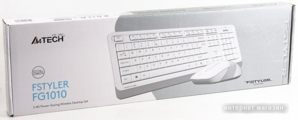 Клавиатура + мышь A4Tech Fstyler FG1010 (белый/серый) - фото 4 - id-p219319508