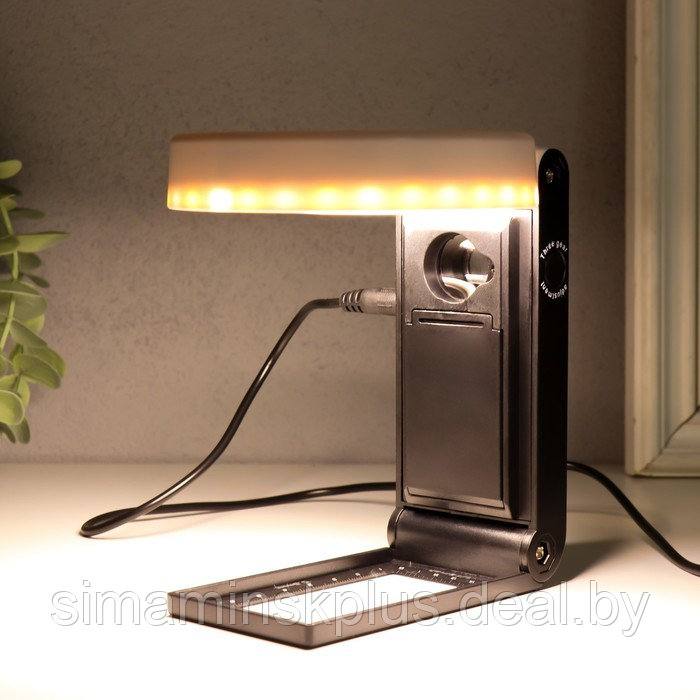 Лампа-лупа х5 х25 для творчества LEDx33 от 3АAA+ USB линзы d=0,6 см и 12,5 см 5х9,5х21,5 см 993715 - фото 9 - id-p219320353