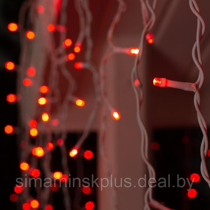 Гирлянда «Бахрома» 3 × 0.9 м, IP44, УМС, белая нить, 232 LED, свечение красное, 220 В - фото 3 - id-p219320832