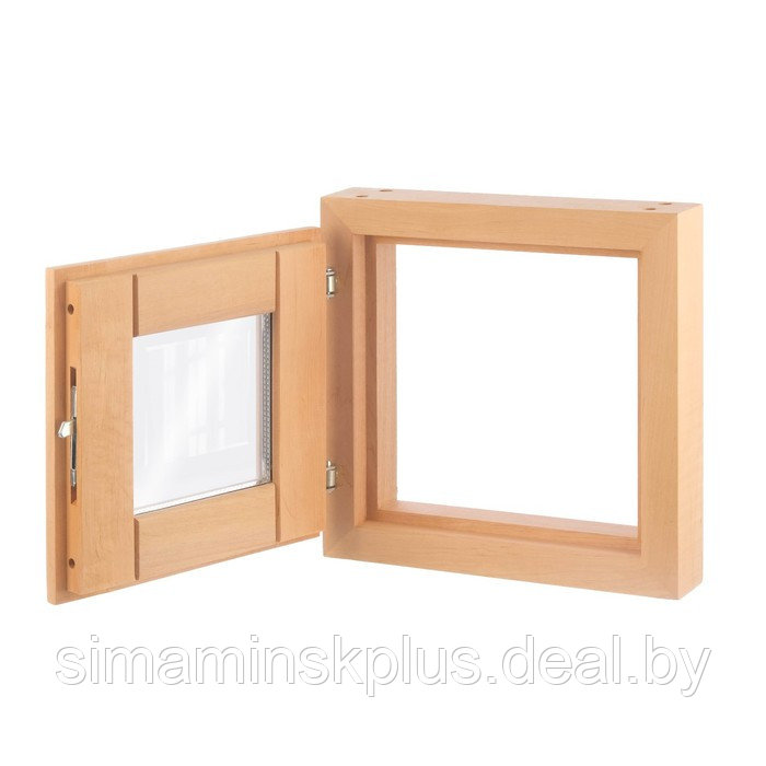 Окно из ольхи 30х30 см, стеклопакет - фото 3 - id-p219321171
