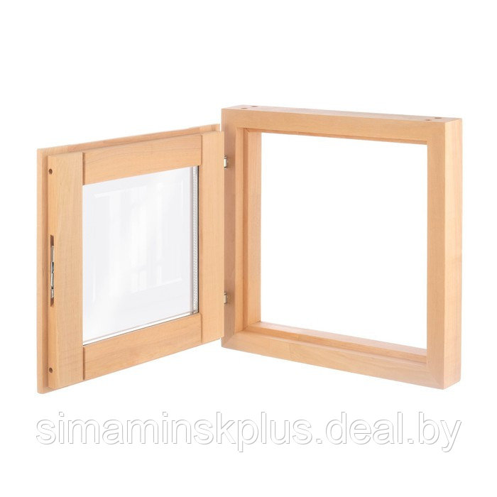 Окно из ольхи 40х40 см, стеклопакет - фото 3 - id-p219321172