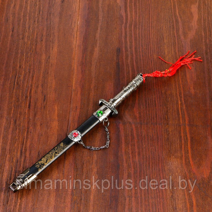Сувенирный кинжал на подставке, на ножнах дракон, рукоять в форме светового меча, 25 см - фото 3 - id-p219321201