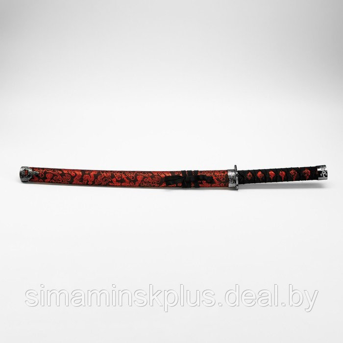 Сувенирное оружие «Катана», красный цветочный узор на ножнах, 70 см - фото 2 - id-p219321202