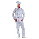 Куртка шеф-повара белая мужская с манжетом (отделка красный кант), фото 3