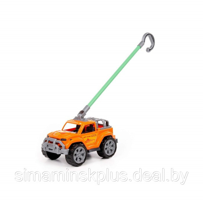Автомобиль-каталка «Легионер» с ручкой, цвет оранжевый - фото 1 - id-p219322521