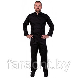Куртка шеф-повара мужская длинный рукав спинка сетка черная