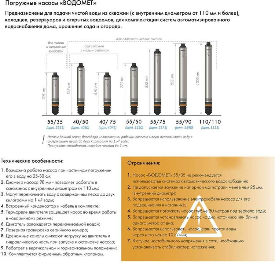 Скважинный насос Джилекс Водомет 55/50 ок - фото 6 - id-p120524425