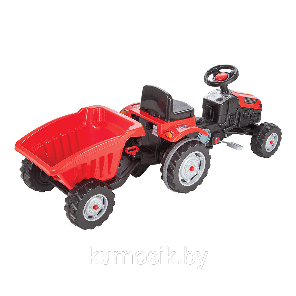 Педальная машина Трактор с прицепом PILSAN (3-6 лет) 07316 Красный - фото 2 - id-p219330114