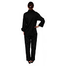 Куртка шеф-повара премиум черная рукав длинный с манжетом женская (отделка черный кант), фото 2
