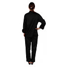 Куртка шеф-повара премиум черная рукав длинный с манжетом женская (отделка боровый кант), фото 3