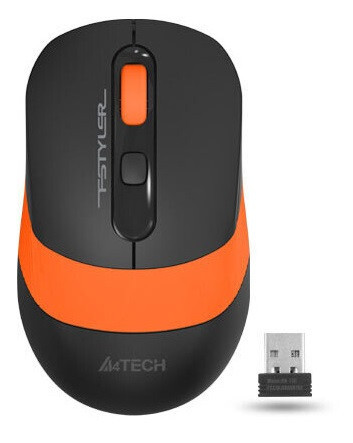 Мышь A4Tech Fstyler FG10S (черный/оранжевый) - фото 1 - id-p219318999