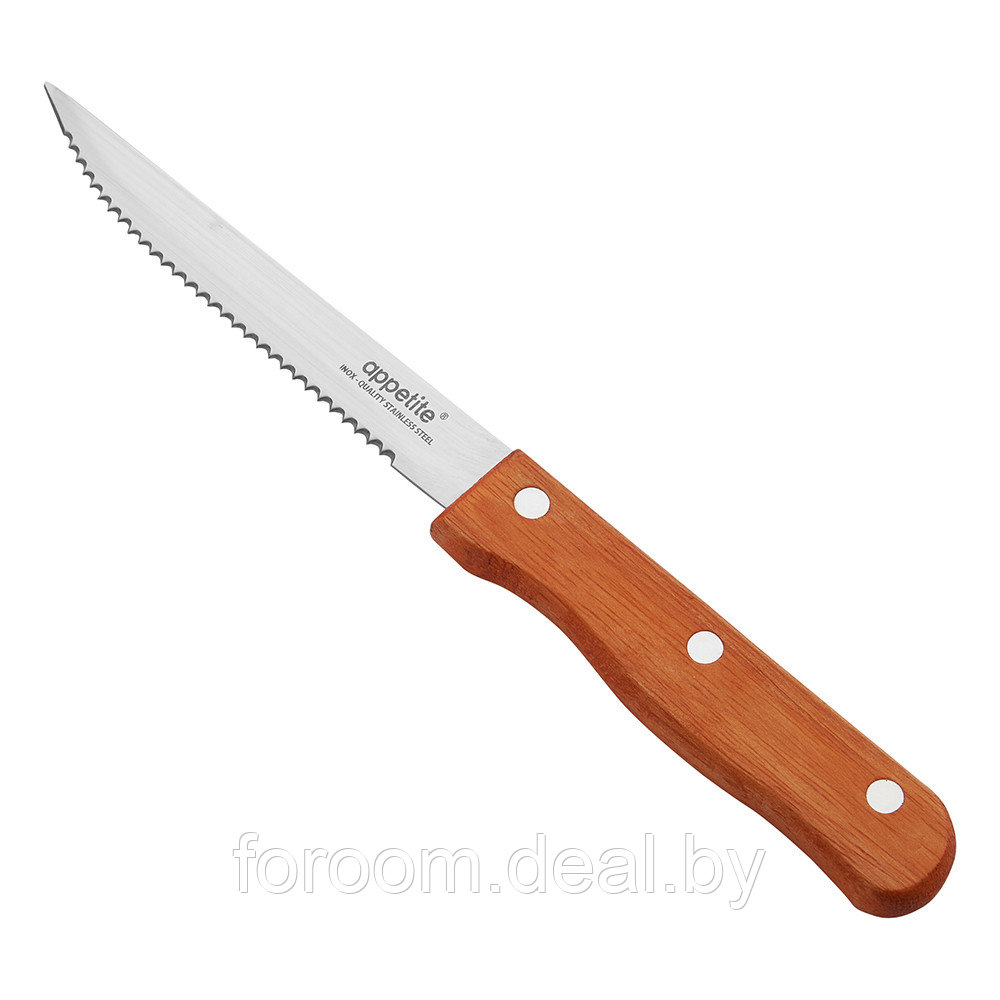 Нож кухонный с зубчатым лезвием 11см для нарезки Appetite Кантри FK216D-4 - фото 1 - id-p219319735