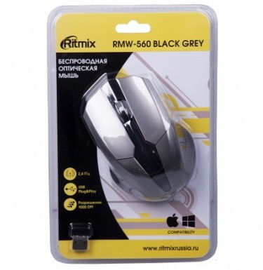 Мышь Ritmix RMW-560 (черный/серый) - фото 3 - id-p219319110