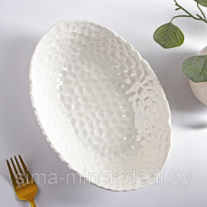 Блюдо керамическое овальное «Воздушность», 600 мл, цвет белый - фото 2 - id-p219335537
