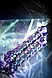 Фиолетовый фаллос из стекла с рельефным стволом, фото 4