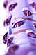 Фиолетовый фаллос из стекла с рельефным стволом, фото 5