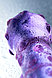 Фиолетовый фаллос из стекла с рельефным стволом, фото 2