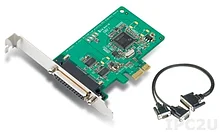 Плата MOXA CP-102EL-DB9M. PCIe. 2 порта RS-232 (DB9M). Low Profile. кабель в комплекте