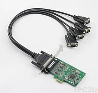 Плата MOXA CP-104EL-A-DB9M. PCIe. 4 порта RS-232 (DB9M). Low Profile. кабель в комплекте