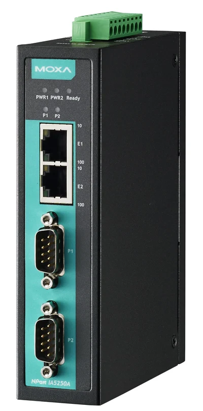 Переходник MOXA NPort IA5250A. 2 порта RS-232/422/485. 1 порт 10/100MBaseT(X). 1KV serial surge - фото 3 - id-p219346038