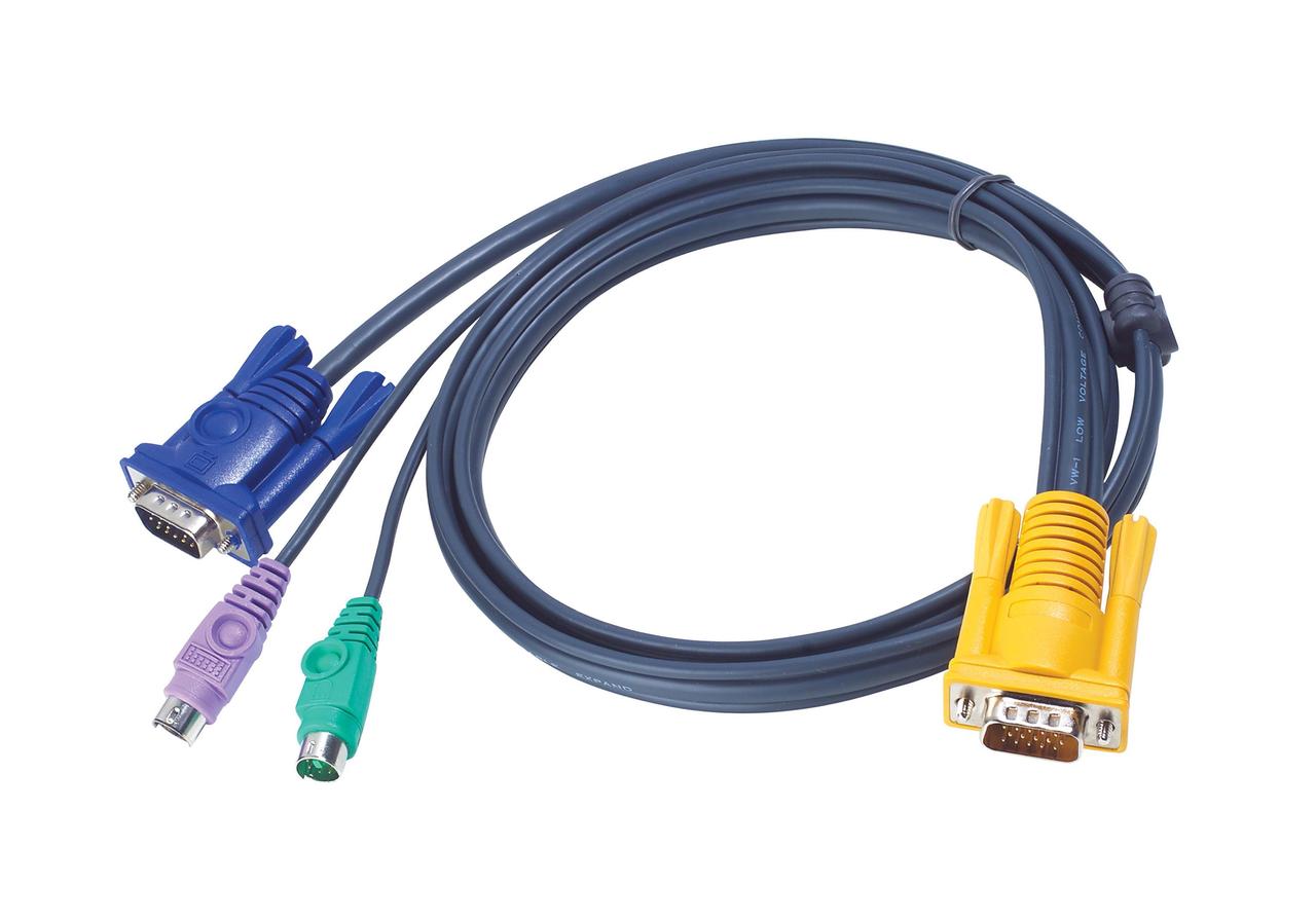 КВМ-кабель с интерфейсами PS/2, VGA и разъемом SPHD 3-в-1 (1.2м) - фото 1 - id-p219347521