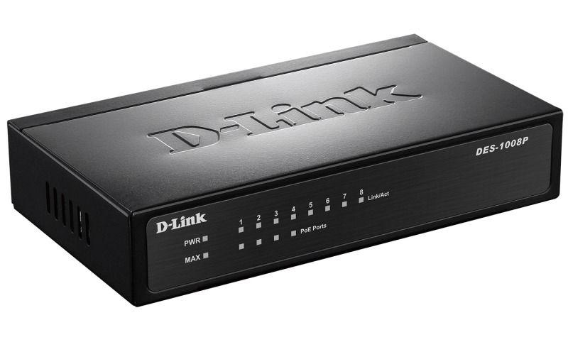 Коммутатор D-Link DES-1008P. 8-Port 10/100 Switch (4 порта с поддержкой PoE) - фото 1 - id-p219346528